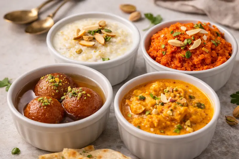 Arroces, naan y postres para catering en casa en Madrid con opciones dulces y tradicionales