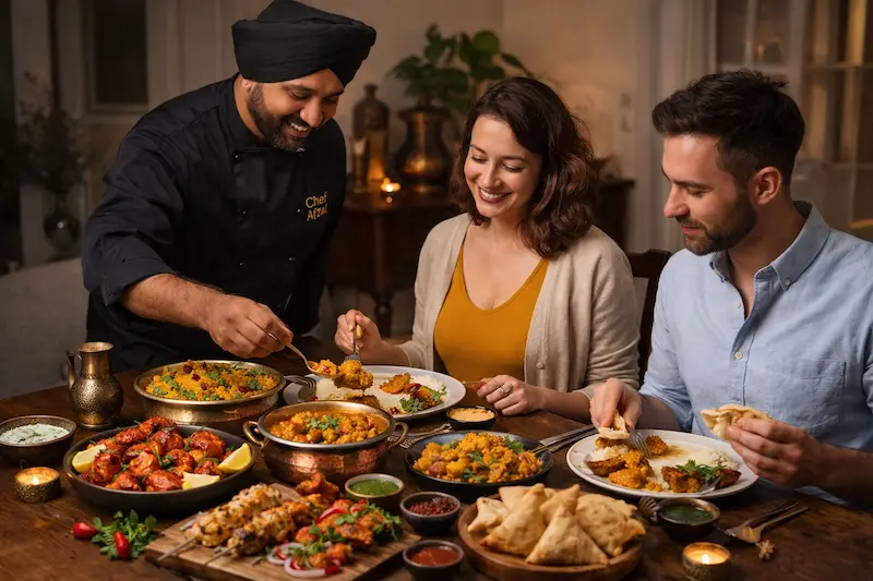 catering para cumpleaños en Madrid con comida india