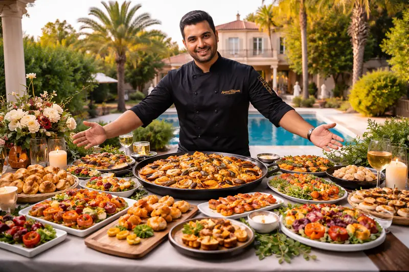 cena en casa con chef privado en Madrid comida india auténtica