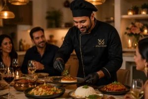 Private chef preparing a personalised dining experience at home in Spain