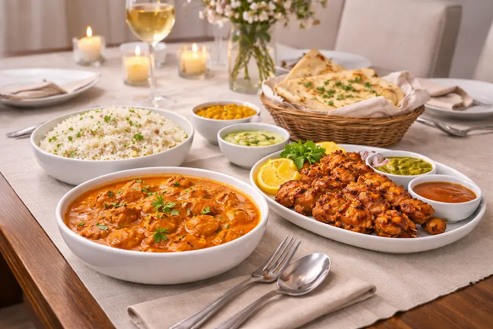 Chef privado en Madrid con comida india elegante y menú personalizado en casa