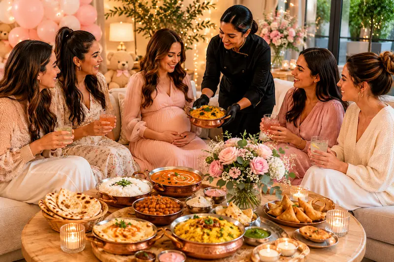 baby shower con catering indio en casa en Madrid