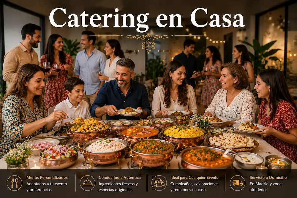Catering en casa con comida india para eventos en Madrid