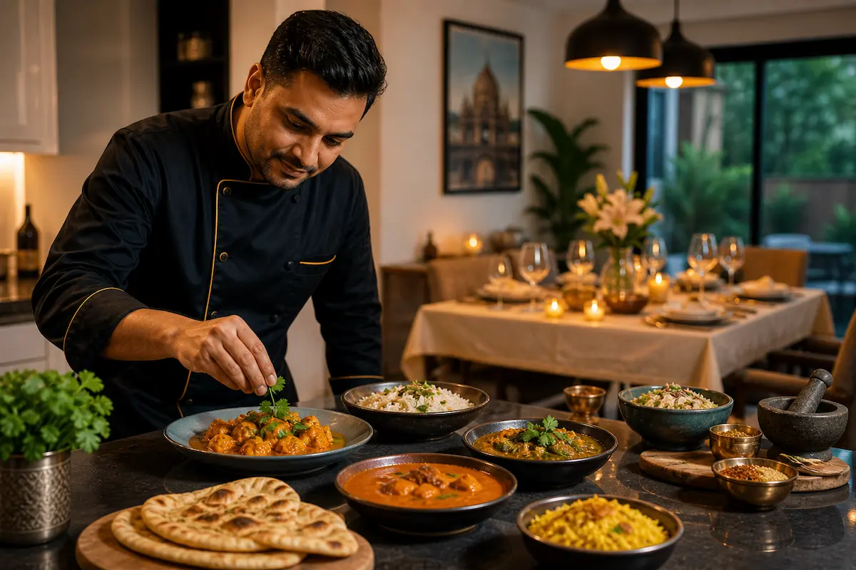 chef privado en Guadalajara preparando comida india en casa
