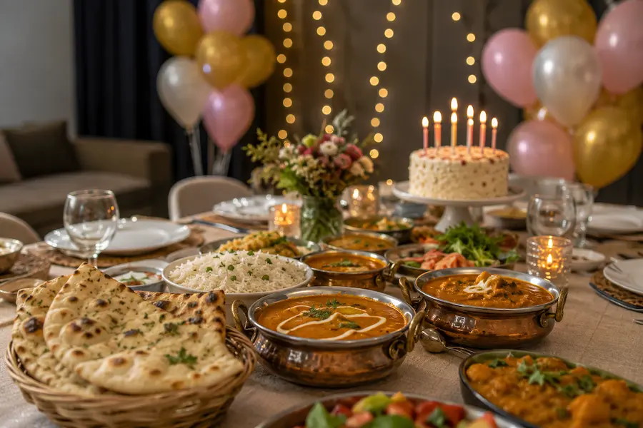 cumpleaños en casa con catering indio en Madrid