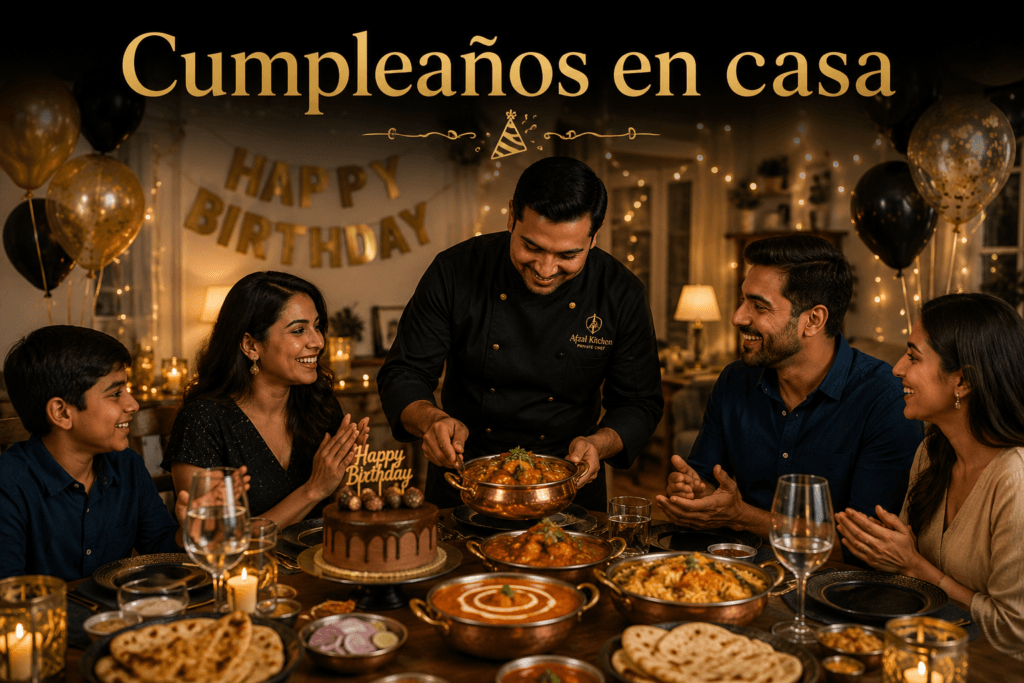 Cumpleaños en casa con chef privado y catering indio en Madrid