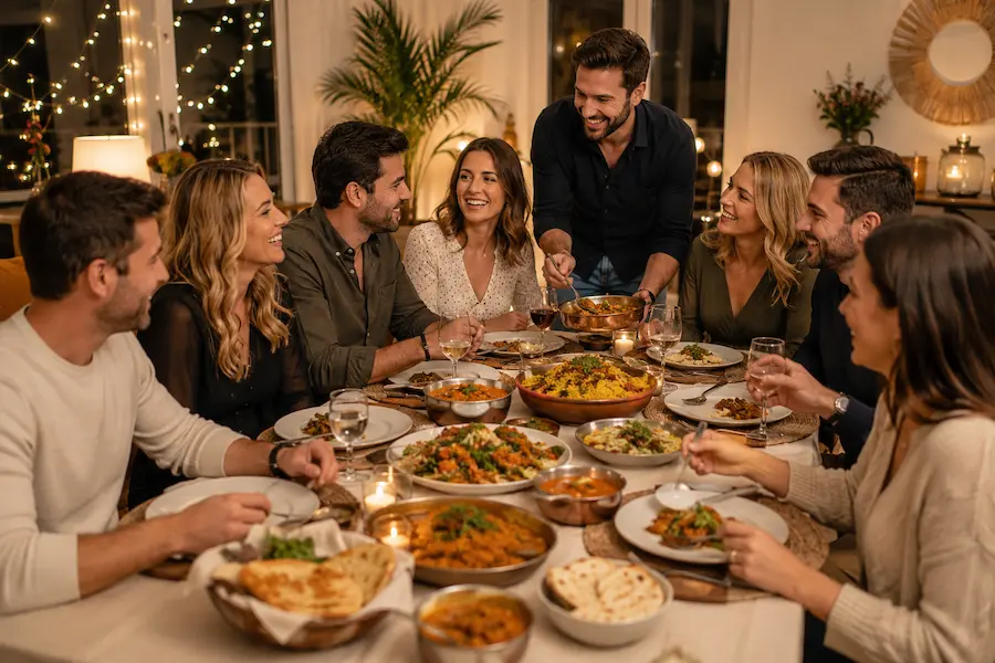 fiestas en casa con catering indio en Madrid
