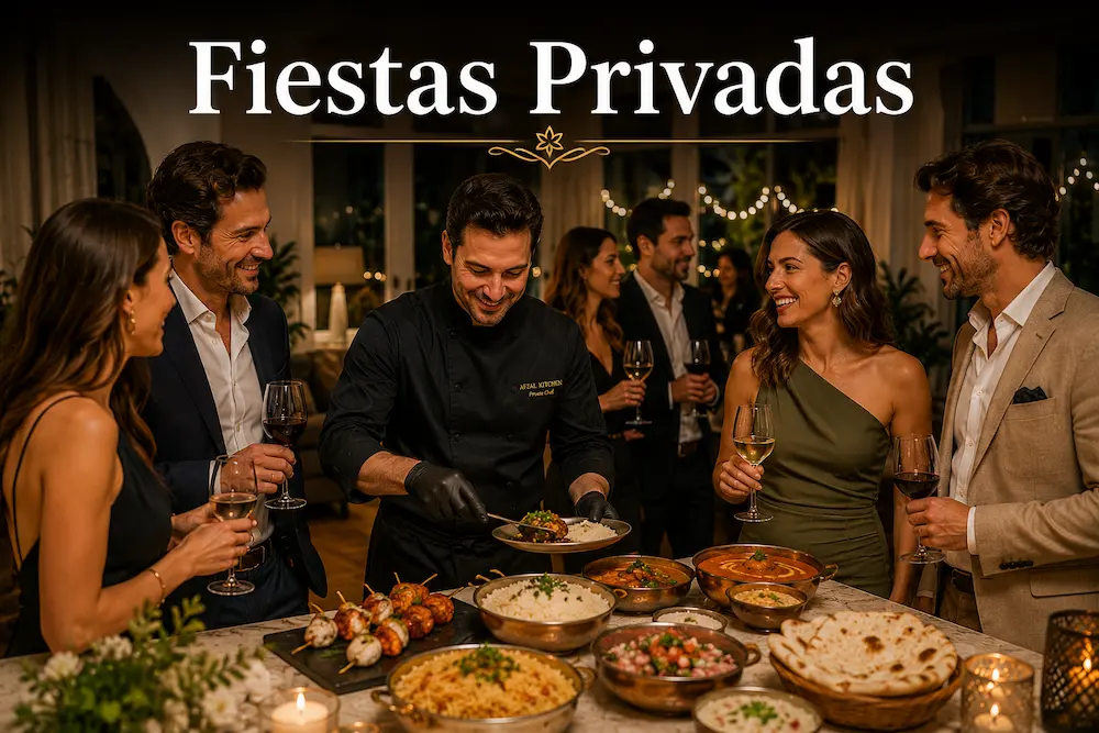 Fiesta privada con chef privado y catering en casa en Madrid