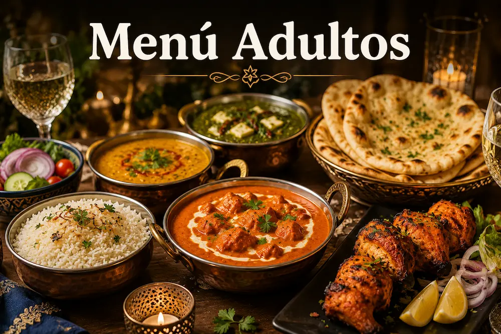 Menú para adultos con catering indio en Madrid