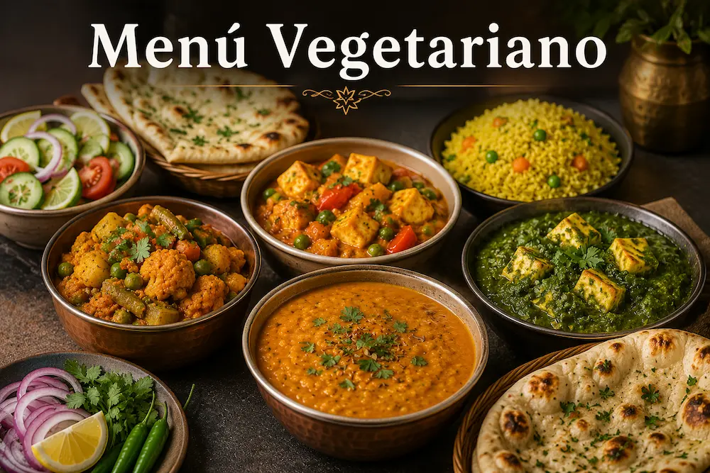 Menú vegetariano de comida india para eventos en Madrid