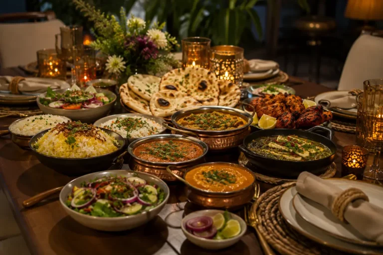 Personalised South Asian menu prepared for a small gathering at a luxury home in Spain