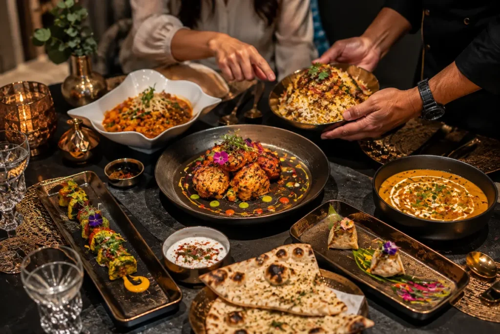 Guests choosing from a personalised menu of authentic Indian, Pakistani, Bangladeshi and Nepali dishes prepared fresh by Chef Afzal for a private dining experience in Alicante and Sant Joan d'Alacant