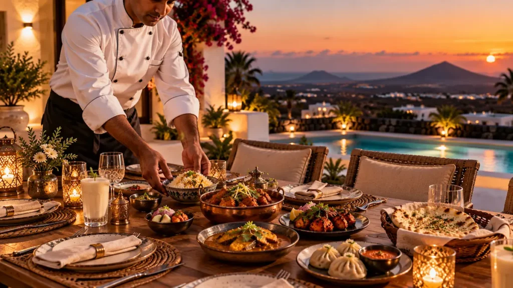 Indian, Pakistani, Bangladeshi and Nepali dishes cooked by a private chef for a villa dinner in Lanzarote